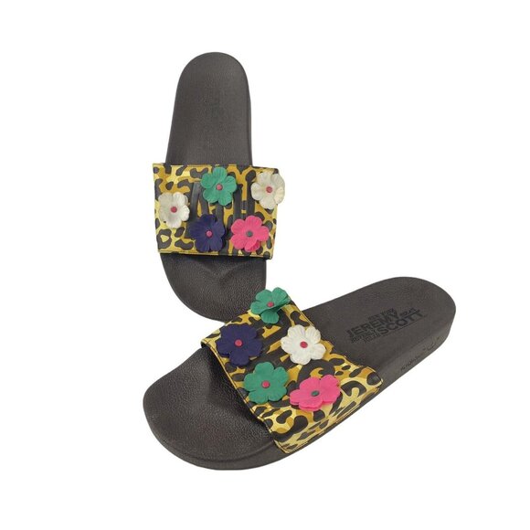 Adidas Jeremy Scott Adilette Leopard Floral Print Slipper Slides Sandals Size 13 main image 8